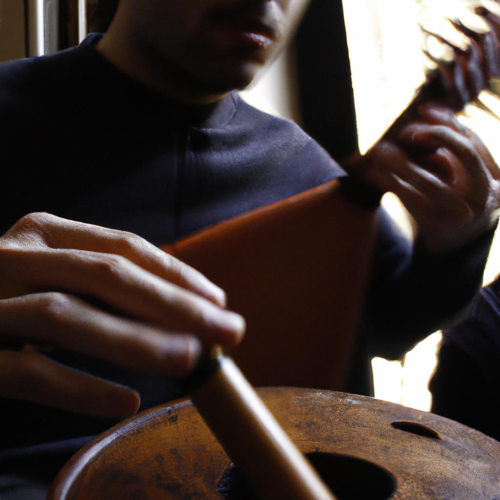 Person playing multiple musical instruments