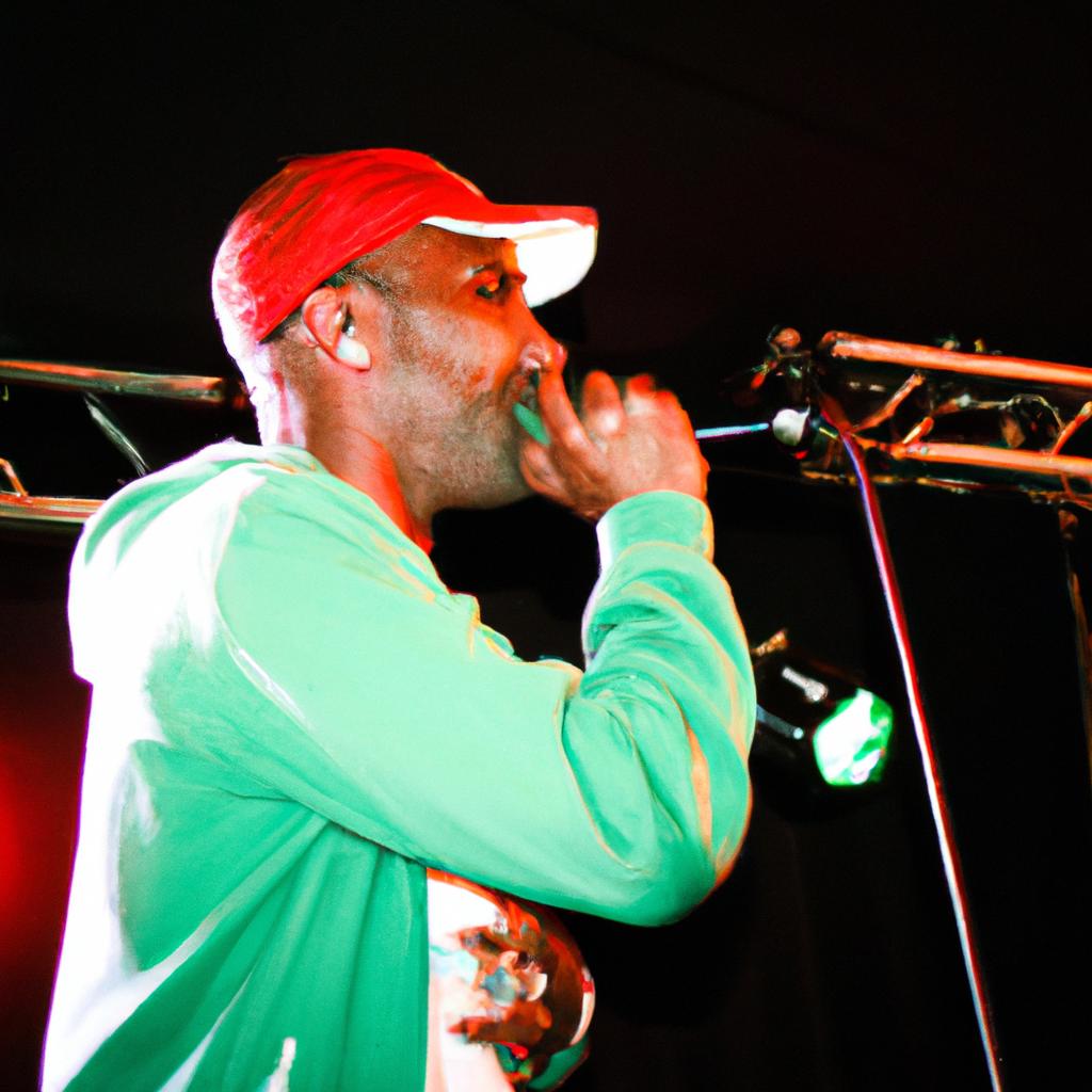 Person performing on stage, singing